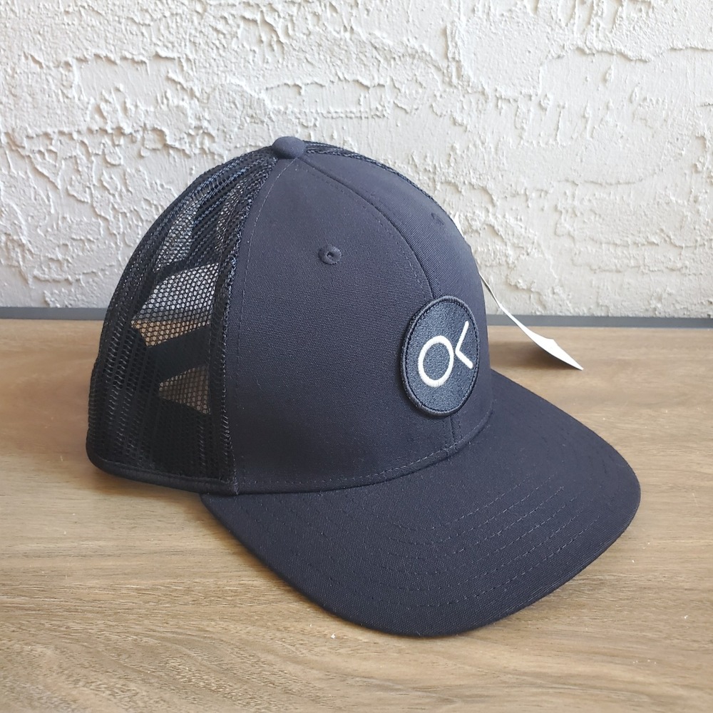 Outerknown Trucker Hat OK Logo Black Mesh Snapback Cap Kelly‎ Slater Surfer